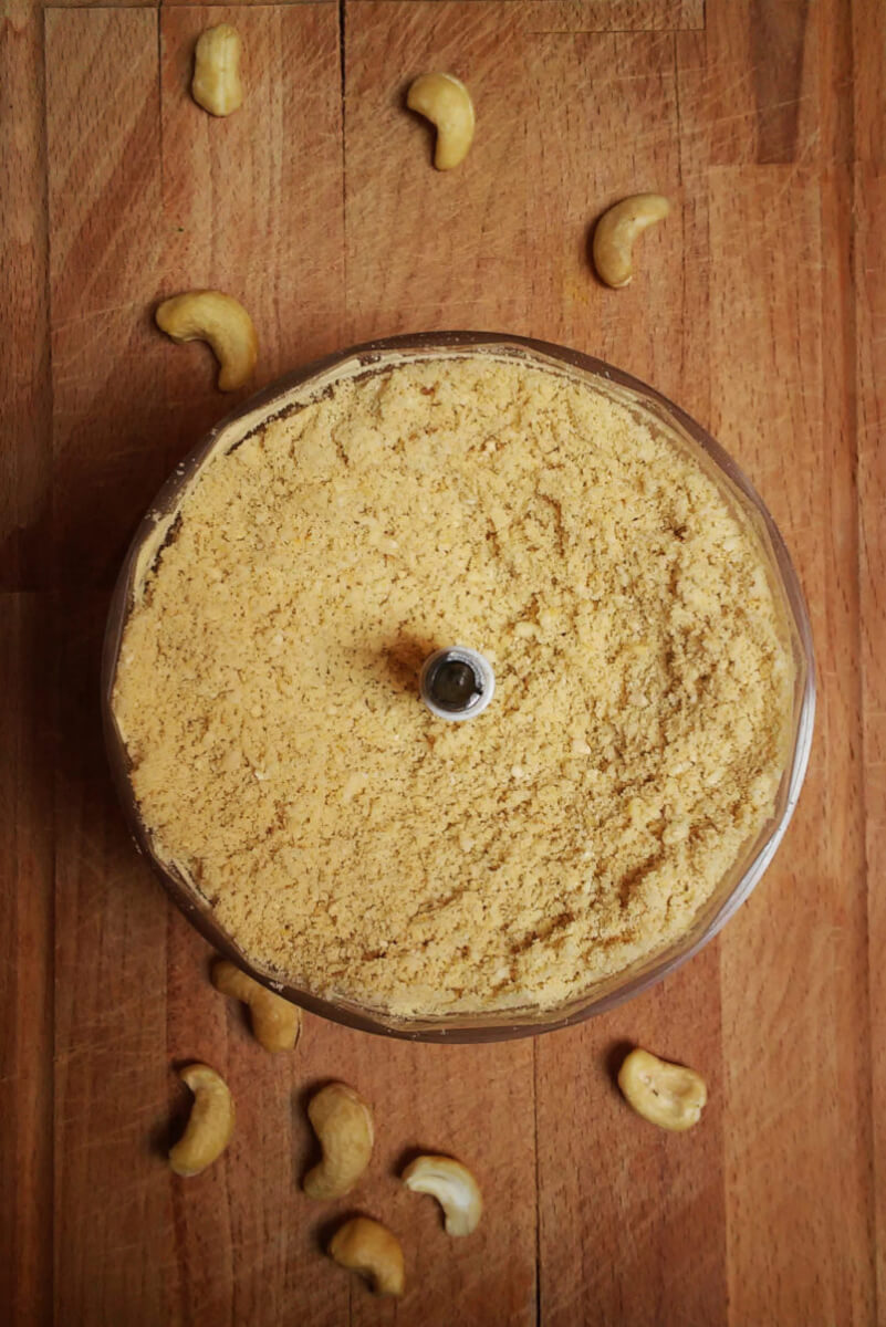 Vegan parmesan - cheese topping with cashews and nutritional yeast