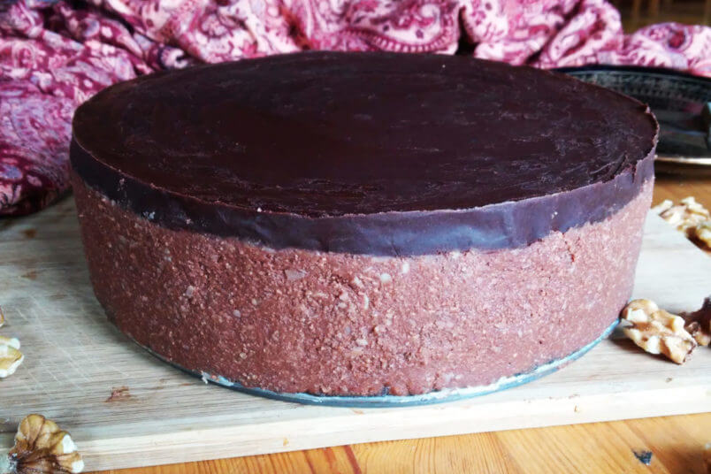 Creamy chocolate millet cheesecake - vegan millet groats cake