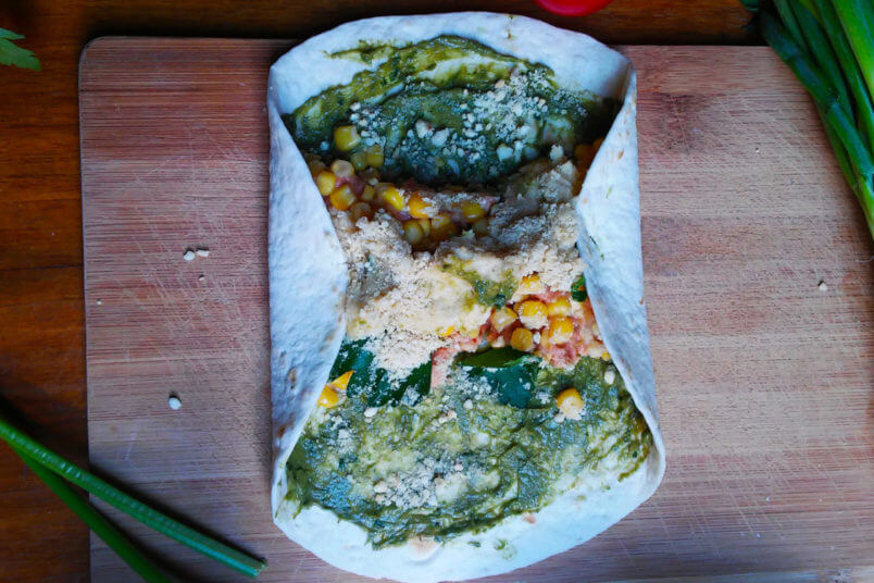 Lazy vegan burrito - satiating stuffed tortilla in 10 minutes