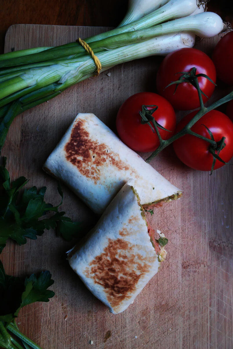 Lazy vegan burrito - satiating stuffed tortilla in 10 minutes